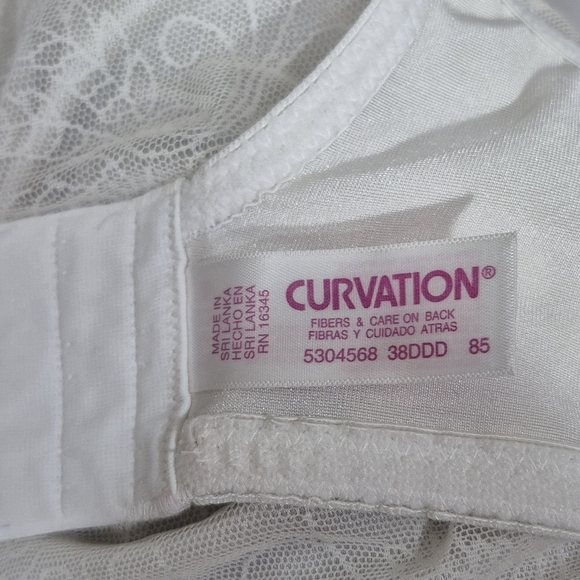 38DDD Curvation 5304568 Unlined Lace Underwire Bra White - Picture 3 of 5